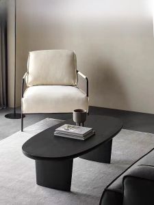 Nordic Style Small Tea Table Black Laminated Wood Living Room Designer Original Wooden Table for Home And Vacation Home