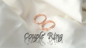 DAVINA Couple Marco Marine Rings Rose Gold Plated Sterling Silver 925 - Cincin Sepasang Perak