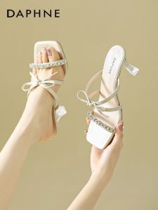 Daphne | Elegant French Style Crystal Heeled Sandals