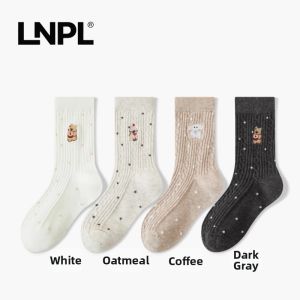 Boneless Anti-odor Socks with Dog Polka Dots and Cartoon Embroidery