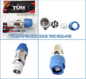 Jack Speakon Spikon  Male TUM 112 Original / TUM112 / GML 112  Konektor Audio