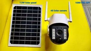 E LIFE TECH V380 4G Solar Camera VC3 G AOV 4G SIM Card 8PCS Dual CORE LED Camera