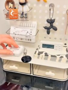 ORANGE🔥แผ่นกระดานติดผนัง ชั้นวางของ ลิ้นชักพลาสติก ตั้งโต๊ะ เครื่องเขียน กล่องใส่เครื่องสำอาง กล่องเก็บของอเนกประสงค์