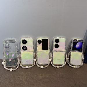 With Bracelet Case Oppo Find N2 Flip Find N3 Flip Case Rainbow Glitter Laser Soft Silicone Transparent Phone Cases for Oppo Find N2 N3 Flip Clear Cover