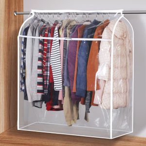 Transparent Full-Closure Dust-Proof Clothes Cover Hanging Coat Storage Bag Home Use Suit Protector Large Coat Storage Pouch