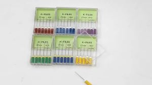 Dụng Cụ Nha Khoa Nội Nha K Files 21mm/25mm Bằng Thép Không Gỉ Dùng Tay Dụng Cụ Lấy Tủy Răng 6 Cái/hộp