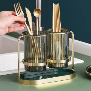 DIHUANTUO | Wall Mounted Chopstick Organizer Drip Tray