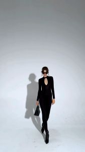 CALLING_COSTUME จั้มสูทแขนยาวขายาว เว้าด้านหน้า ลูกไม้ด้านหลัง คือแซ่บเว่อร์ไปwalkที่ไหนใครๆก็ต้องมอง Jumpsuit(CL721)