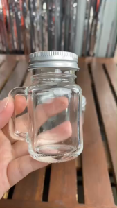 Ly Thủy Tinh Mini Có Quai Cầm Nắp Nhôm Vặn Kín 120ML - Hũ Thủy Tinh - Lọ Chiết Cà Phê Ginger Shot Decor Bàn Ăn Xinh Xắn - Cốc Thủy Tinh Dày Chịu Nhiệt
