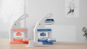 DIY Badge Making Machine Button Maker Machine Multi-Size Button Maker Kit with Heart Shape 55mm and 35mm Molds