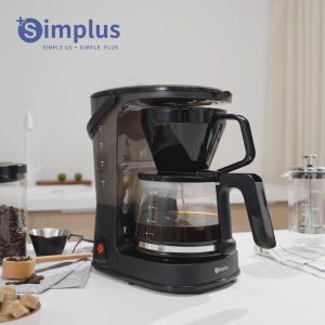Simplus Outlets🔥เครื่องชงกาแฟ ความจุขนาดใหญ่ 1.25 ลิตร ตัวกรองหยดอัตโนมัติ ชงชากาแฟ 10 ถ้วย Drip Americano Coffee Maker Coffee Machines KFJH012