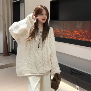 XUECAIQI | Stylish Set Knitwear Slim Fit Loose Grid Lace