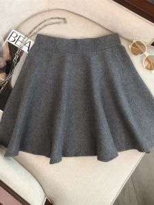 Spring Summer 2025 Womens Slim Fit High Waist Knitted Puffy Skirt Sweet And Spicy Girl A-Line Short Skirt with Inner Lining