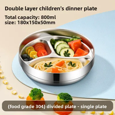 YONGLE | Heat-Resistant Divided Stainless Steel Kids Tray