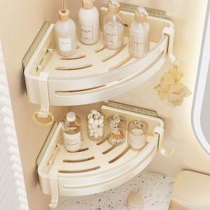 Milky White Bathroom Corner Shelf