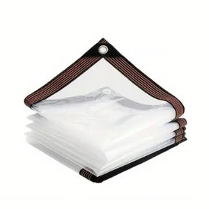 Bạt Trong Suốt Chống Thấm Nước Chống Tia Cực Tím Dày Chống Rách Bền Chất Liệu Nhựa Vinyl Dùng Che Mưa Cho Vườn Sân Thượng Cắm Trại Có Lỗ Xỏ Dây.