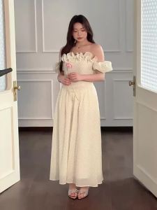 JULULOOK | Ruffle Dot Off-Shoulder Dress Plus Size