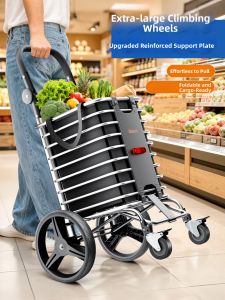 GIANXI | Big Wheels Silent Folding Trolley Shopping Cart