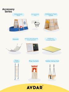 AVDAR | Indoor Childrens Playset Climbing Frame Tent Swing Drawboard