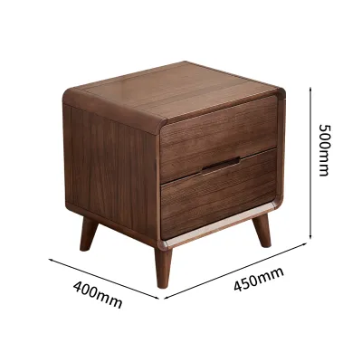 Scandinavian Walnut Solid Wood Nightstand