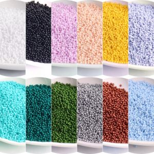 1.5mm high-quality solid color baking paint glass rice beads Czech seed beads DIY handmade jewelry material beads