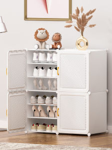 Simple Plastic Shoe Cabinet Indoor Doorstep Multi-layer Balcony Storage Rack Home Essential Master Design Modern Style Metal Frame