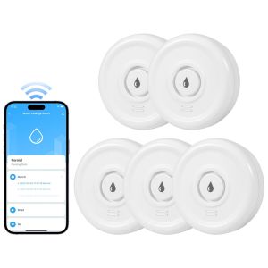 Kerui | KERUI 100dB Tuya Smart Water Sensor Leak Detector Flood Water Leakage Alarm Smart Life APP Control