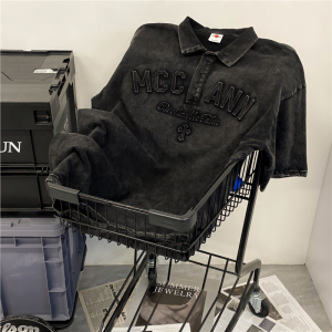 Áo Thun Cổ Polo Tay Ngắn Dáng Rộng Mùa Hè Cho Nam Nữ Phong Cách Đường Phố Cổ Polo Cổ Polo Cổ Polo