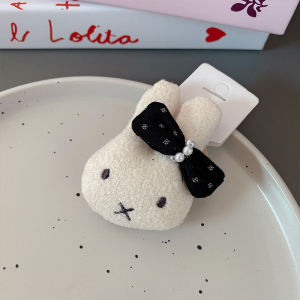 Cute Cartoon Rabbit Hair Clip for Women Pearl Butterfly Knot Side Bun Hair Tie Headwear Fresh out Sweet Style Hair Accessories