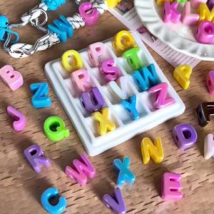 10Pcs A-Z Electroplated Acrylic Large Hole Letter Beads For DIY Phone Lanyard Shoe Buckle Jewelry Making Festival Gifts