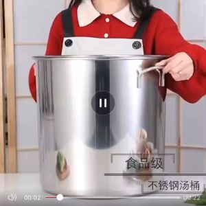 หม้อสตูว์หม้อทรงสูง หม้อสแตนเลสแท้ หม้อสแตนเลส cooking pot ขนาดสูง 20/25/30/40/50/60CMใหญ่หม้อน้ำซุปหม้อต้มอาหารขนาดสูง