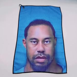 Tiger Design Funny Microfiber Premium Golf Towel Printed Golf Towels for Golf Bags for Men&Women Golf Accessories For Dad