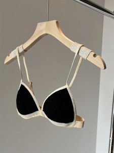 ฝรั่งเศส ลูกไม้ ถ้วยสามเหลี่ยม เซ็กซี่ บรา นุ่ม ชุดบิกินี สไตล์ชุดชั้นในไร้รอยต่อบางสบายไม่มีห่วงเหล็ก ผู้หญิง ชุดชั้นใน