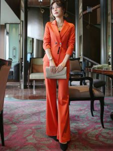 MUBEELE | Fashionable Street Style Professional Suit Set Autumn New Arrival Slimming Small Western Suit Wide Leg Pants Two Piece Set Women