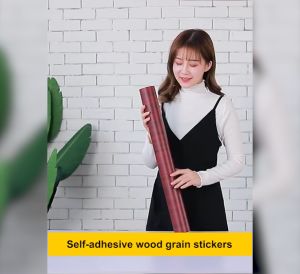 10M Wood Wallpaper Door Wallpaper Wood DesignSelf Adhesive Home DecorPVC WaterproofAnti-smoke Kitchen Wall Sticker