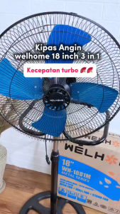 Kipas Angin 3in1 WELHOME WH-1881M - Desk Fan Wall Fan Stand Fan 18inch