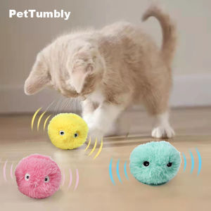 Smart Cat Toys Interactive Ball Plush Electric Catnip Training Toy Kitten Touch Sounding Pet Product Squeak Toy Ball Cat Supplie