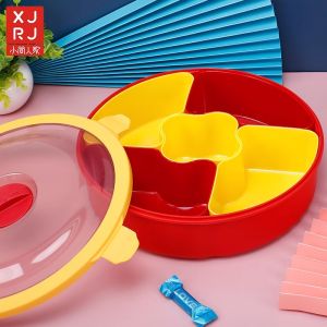 Plastic Home Living Room Storage Snack Fruit Tray Safe PP Transparent Lid New Year Spring Festival Celebration Sealed Box