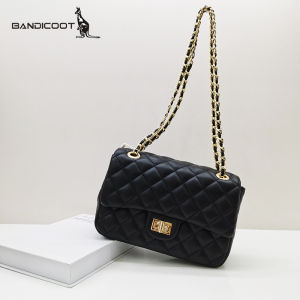 Kangaroo Womens Bag 2025 New Spring Summer Small Square Grid Chain Fashionable Elegant Single Shoulder Crossbody Bag Trendy