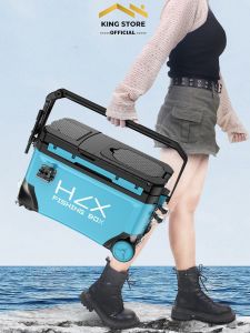 Thùng Câu Cá Đài Loan HZX Có Bánh Xe Kéo Phủ Nano Cách Nhiệt Chống Va Đập Thùng Câu Đài Cân Mọi Địa Hình Dung Tích 36L - King Store