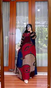LD110 GAMIS BATIK STORJOAN BABAR PINDO CAP MALAMAN WANITA MUSLIM RAYON SUPER PREMIUM MODEL TERBARU