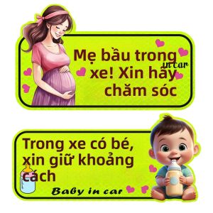 Baby and Pregnant Passenger Reminder Reflector Magnet Sticker