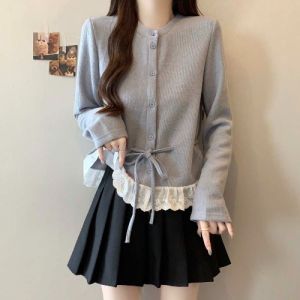 AIYITI | Lace Trim Long Sleeve Shirt Plus Size Womens Waist Cincher