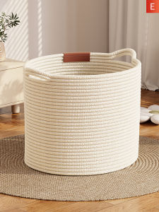 Handwoven Cotton Fabric Laundry Basket Large Capacity