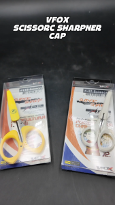 VFOX Scissors with Sharpener Cap - Nylon Fishing Line Scisscors Gunting Tali Pancing with Built-in Sharpener