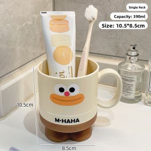 Cute Cartoon Couple Style Toothbrush Cup Student Dormitory Mouth Rinse Cup Home High Aesthetic Value Dental Care Tool