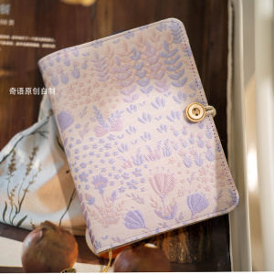 Light Purple Fabric Artsy Girl A5a6 Loose-Leaf Thread Outfit Mystery Retro Diary Carry Journal Book Notes