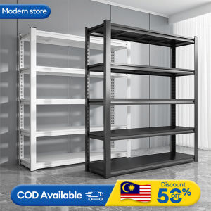 100% Metal Rack Steel Rack Boltless Rack Goods Storage Shelf Rack Rak Besi Bertingkat 200CM Height Adjustment Freely DIY Assembly