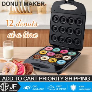 JF 6/12 Holes Donut Maker Mini Donut Maker Double Sided Heating Breakfast Machine Waffle Maker