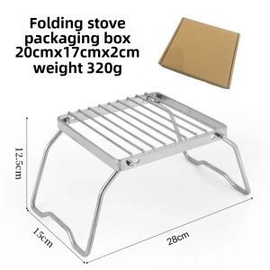 Stainless Steel Outdoor Stove Stand Portable Foldable Kettle Stand Grid Portable Mini Stand Baking Tray Stand Camping Accessorie
